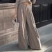 Women's High-Waisted Double Pleated Textured Wide Leg Pants Casual Minimalist Spring Summer Clothing_ecoleips.com