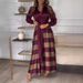 New European And American Cross-border Foreign Trade Autumn Women's Long Elegant Tie-dye Printed Patchwork Dress_ecoleips.com