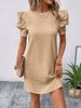 Women's Clothing Multiple Colors Puff Sleeve Tunic Dress_ecoleips.com