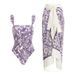 Women's Clothing Swimwear New Mini Ruffled Purple Dragonfly Print One Piece Swimsuit Suit For Women_ecoleips.com