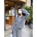 Women's Casual Sports Suit Korean Style Hooded Zipper Sweater And Wide Leg Pants Two-Piece Set Trendy Loose Fit For Spring And Autumn_ecoleips.com