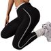 Women's Slim Fit Cross Waist Color Block Yoga Pants European American Style Peach Shaped Hips Long Sports Leggings For Outdoor Wear_ecoleips.com