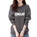 Women's round Neck Pullover Printed Base Layer Sweatshirt Fleece Lined Thickened Pure Cotton Top Korean Style Trendy Coat for Autumn Winter_ecoleips.com