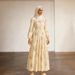 plus Size Printed Long Dress With Puff Sleeves Fitted Waist Full Skirt For Women Muslim Fashion Independent Website Middle East_ecoleips.com