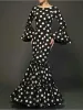 Polk Dot Printed Elegant Mermaid Dress Flare Sleeve Round Neck Party Club Ruffle Wedding Guest Cocktail Formal Dresses 2025_ecoleips.com