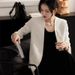 Women's Slim Fit Professional Office Lady Style Suit Jacket Padded Shoulders Casual Fashionable Elegant Spring Autumn_ecoleips.com