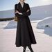 New Woolen Coat Women's Knee Thickened Large Size Lapel Super Long Slim Jacket_ecoleips.com