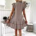 Real Shot Wish European And American Foreign Trade Bohemian Hot-Selling Printed V-Neck Tie Small Flutter Sleeve_ecoleips.com