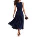 2026 European And American Cross-border Independent Site Elegant Casual A-line Sleeveless Knitted Tank Dress_ecoleips.com