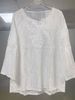 K New Loose V-neck Temperament Commuting Embroidered Flared Lace Top_ecoleips.com