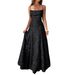 Women's Elegant Strapless Maxi Dress Flowy A-Line Evening Gown for Vacation And Parties 8 Colors S XL_ecoleips.com