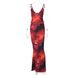 Women's Clothing Summer New Fashion Print Sexy V Neck Small Vest Slim Skirt Suit_ecoleips.com