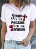 European And American Cross-border Foreign Trade Women's Clothing Christmas-themed Round-neck Printed Short-sleeve_ecoleips.com