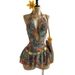 Women's Floral Print Halter Neck Short Dress Deep V Neck Cutout Bohemian Beach Vacation Sexy Dress Waist Revealing_ecoleips.com