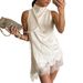 Women's Satin Sleeveless Top Lace Trimmed Turtleneck Vest European American Style Irregular Summer New Cross Border_ecoleips.com