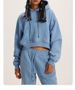 Streetwear Hooded Fleece Sweatshirt For Women - Cozy Oversized Pullover With Long Sleeves, Soft Cotton Blend, Trendy Cropped Fit In Solid Colors_ecoleips.com