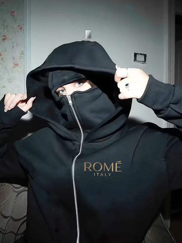 Women's Double Hooded Zip Up Cardigan Sweatshirt Streetwear Brand Windproof High Street Jacket Couple Style Print_ecoleips.com