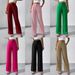 Women's Clothing Solid Color Advanced Drape Wide Leg Pants Straight Pants Long Suit Pants_ecoleips.com