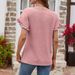 Women's Solid Color Round Neck Casual Top_ecoleips.com