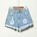 Women's Clothing High Waist Loose Denim Shorts For Women In Summer Fat Mm Large Size Ripped Slimming Raw Edge Wide Leg A Line Hot Pants For Women_ecoleips.com