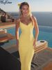 Hugcitar Women Elegant Solid Slips Backless Patchwork Sexy Bodycon Maxi Dress Summer Female Vacation Clothes Birthday Party Club_ecoleips.com
