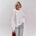 Oversized Heart Embroidered Sweater – Chunky Knit Round Neck Pullover, Cozy & Cute For Fall/Winter (Soft Pink)_ecoleips.com