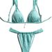 Women's Clothing Metal Jewelry Two-Piece Bikini Set Sexy Style Vacation Fabric Regular Fit For All Seasons_ecoleips.com