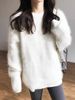 girl Round Neck Pullover For Women, Autumn And Winter Mink Velvet Outerwear, 2025 New Lazy Style, Loose Fashionable Versatile_ecoleips.com