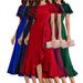 Autumn Women's Ruffled Side Slit Dress Round Neck Elegant Style_ecoleips.com