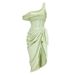 Women's Clothing New One Piece Swimsuit Green One Shoulder Elegant Retro Swimsuit Suit For Women_ecoleips.com