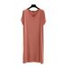 Aria Basics Aria Basics Short-sleeved Women's Pajamas V-neck Loose European American Style Nightgown Spring And Summer Mid-length Plus Size Base_ecoleips.com