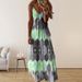 Women's Casual Long Maxi Dress Stylish V‑Neck Spaghetti Strap Design For Daily & Vacation Wear_ecoleips.com