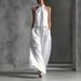 Summer New Style Women's Two Piece Set Loose Casual Sleeveless Top With High Waisted Wide Leg Pants_ecoleips.com
