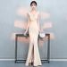Evening For Women Simple Elegant Socialite Light Luxury High-end Company Annual Meeting Banquet Host Long Mermaid Dress_ecoleips.com