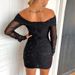 Bestselling Off-Shoulder Cross-Border Sexy V-Neck Long Sleeve Evening Elegant Waist-Cinching Bodycon Short Dress_ecoleips.com
