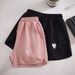 Aria Basics Aria Basics Waffle Pattern Plus-size Women's Sports Shorts Summer, European And American Style, Elastic Waist, Loose Wide-leg Hot_ecoleips.com