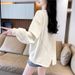 Women's Thin Round-neck Sweatshirt For Petite Figures, Korean Style, Loose Fit, New Spring/autumn Solid Color, Simple_ecoleips.com