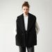 Women's Faux Shearling Teddy Bear Vest Longline Faux Fur Coat Shawl Collar Oversized Vest Winter Fall Layering Piece_ecoleips.com
