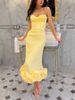 Women's Clothing Solid Color Swing Sling Dress Slim Temperament Dress_ecoleips.com