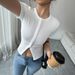 Women's Clothing Slim Fit Crop T-Shirt Casual Summer Style Show Figure Tees Polyester Cotton Top_ecoleips.com
