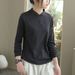 Double-Sided German Velvet Stand-Up Collar Base Layer, Long-Sleeved T-Shirt, Women's Top, Loose, Casual, Solid Color, Fa_ecoleips.com
