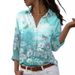 Women's Clothing Women's Print Long Sleeved Collared Shirt Spring Summer For Formal & Casual For Women_ecoleips.com