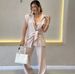 Women's Clothing New Fashion Lace Up Waist Short Sleeved Shirt High Waist Casual Pants Two Piece Suit_ecoleips.com