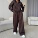 European And American Cross-border Fashion Sports Cotton For Women, Solid Color Long-sleeve Zip-up Hoodie With_ecoleips.com