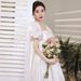 French-style Light 2026, White Satin Evening Gown, Forest-style Elegant Going Out, Wedding Dress For Registration And_ecoleips.com