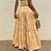 Elegant Floral Print Summer Dress For Women Loose Fitting Mid-Length A-Line Skirt With Fitted Waist Spring/Autumn Regular Size_ecoleips.com