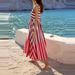 Women's Sexy Square Collar Sling Long Dress Spring Fashion Striped Print A-Line Party Dress Summer Sleeveless Loose Boho Dresses_ecoleips.com