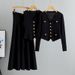 Women’s Clothing slim fit skirt sweater three piece suit for women spring and autumn new vest knitted cardigan suit_ecoleips.com