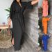 Spring 2026 Women's Casual Long Dress European American Style Tie Waist Slit Solid Color Everyday Fashion_ecoleips.com