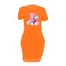 Women's Clothing Summer Spring Autumn Women's Short Sleeve Round Neck Casual Dress Pattern Printed T-Shirt Dress_ecoleips.com